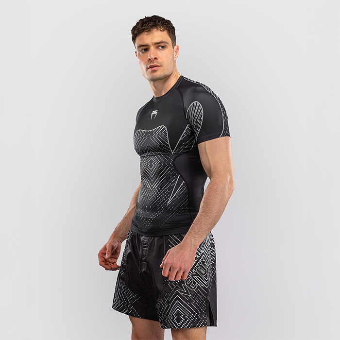 Venum Midnight Fury Kortermet Rashguard Svart Gr&aring; S&oslash;lv