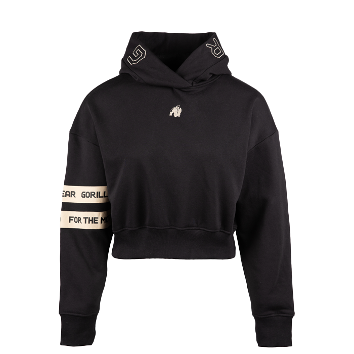 Tracey Cropped Hoodie, Black