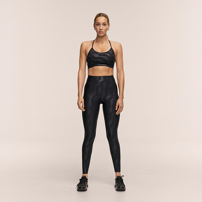 Sleek Sports‑BH Svart M&oslash;nstret