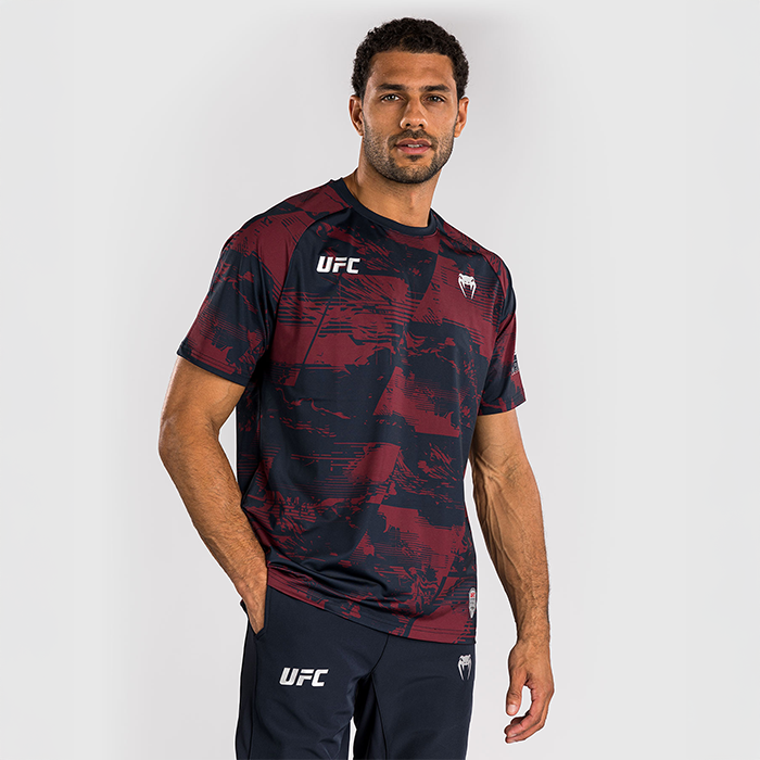 UFC Zenith by Venum Fight Week Dry Tech T-skjorte Bl&aring; R&oslash;d Gr&aring;