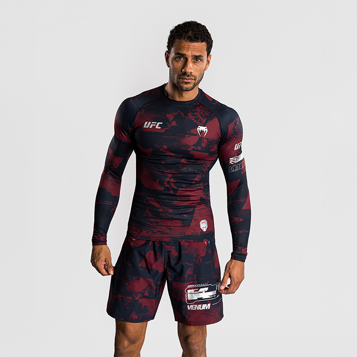 UFC Zenith by Venum Fight Week Rashguard Lang erme Bl&aring; R&oslash;d Gr&aring;