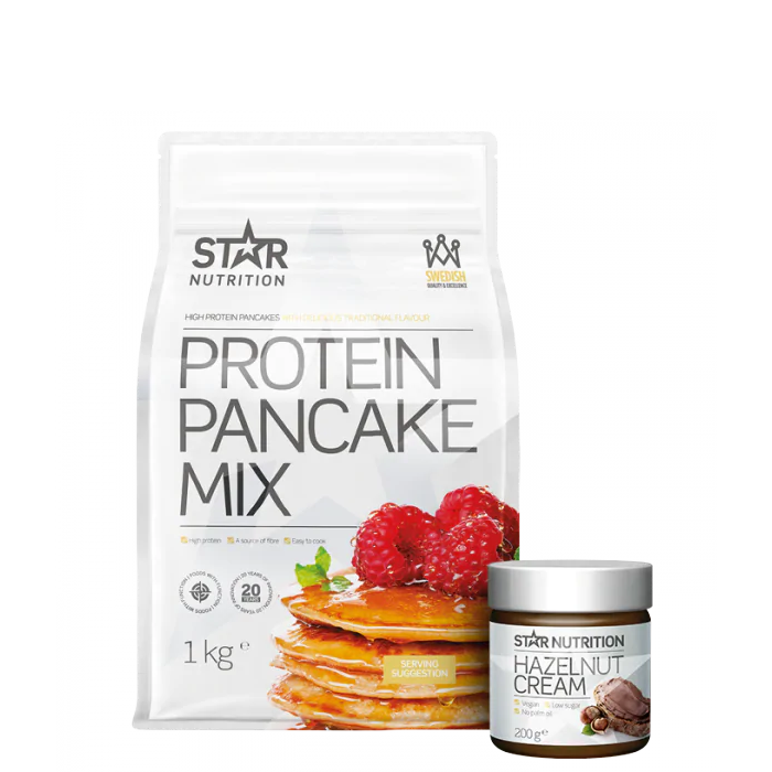 Proteinpannekaker 1 kg + Protein Hasselnøttkrem 200 g