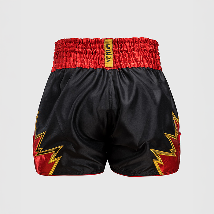 Inferno Muay Thai Shorts Svart Gull R&oslash;d