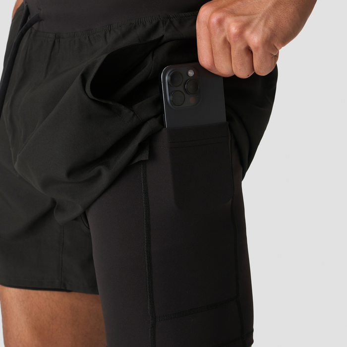 Workout 2-i-1 Shorts 5 Tommer Svart