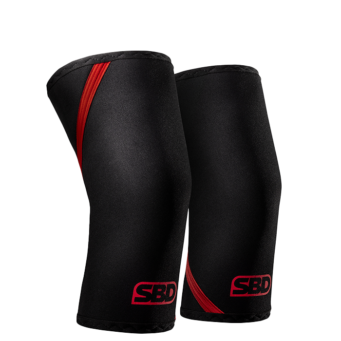 SBD Knee Sleeves, 7mm, Black/Red