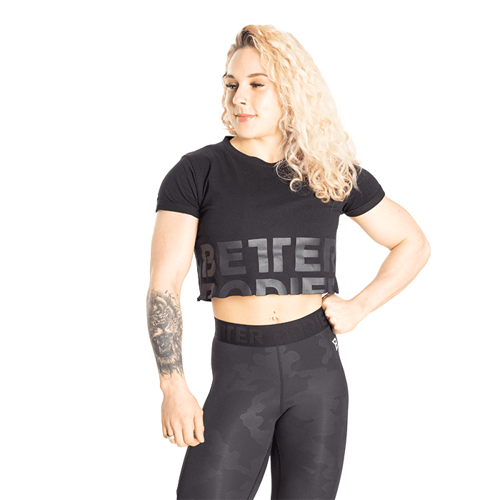 Astoria Cropped Tee, Black