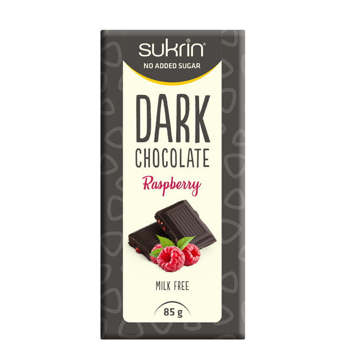 Mørk Sjokolade 65% Med Bringebær 85 g