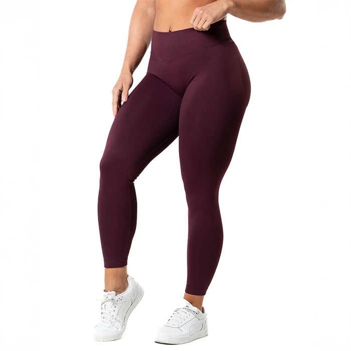 Aura Seamless Scrunch Tights R&oslash;d
