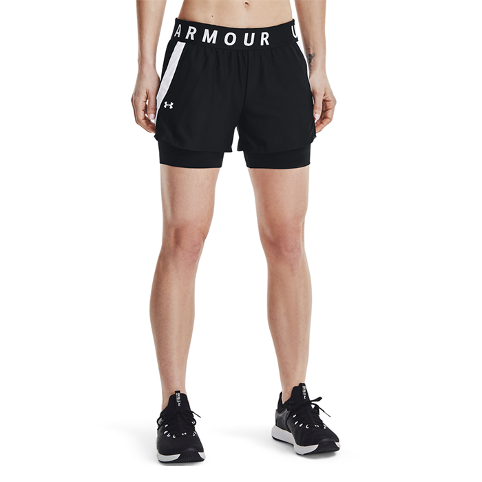 Play Up 2-in-1 Shorts, Black/White