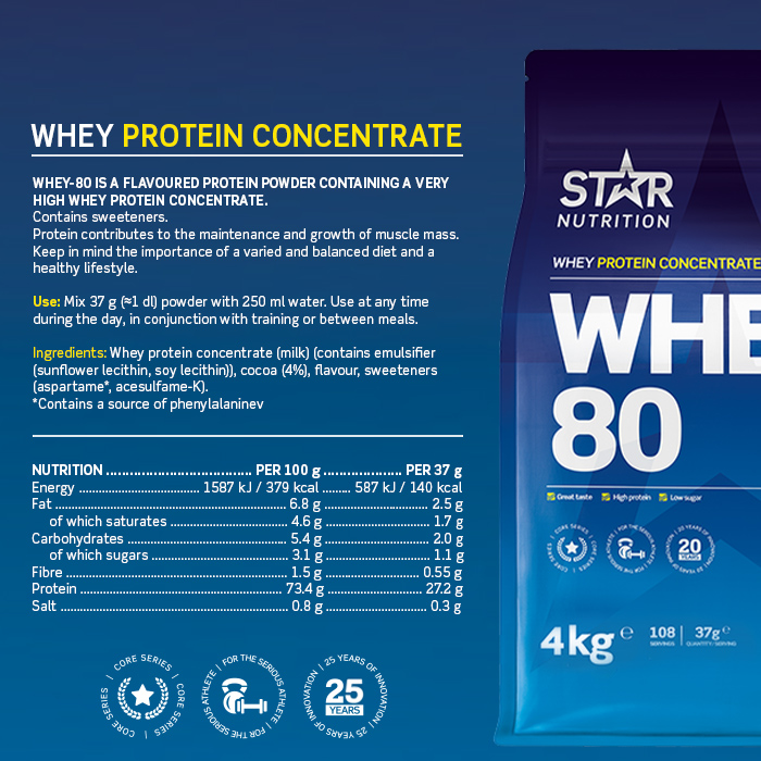 Whey-80 Myseprotein 4 kg belgian_chocolate