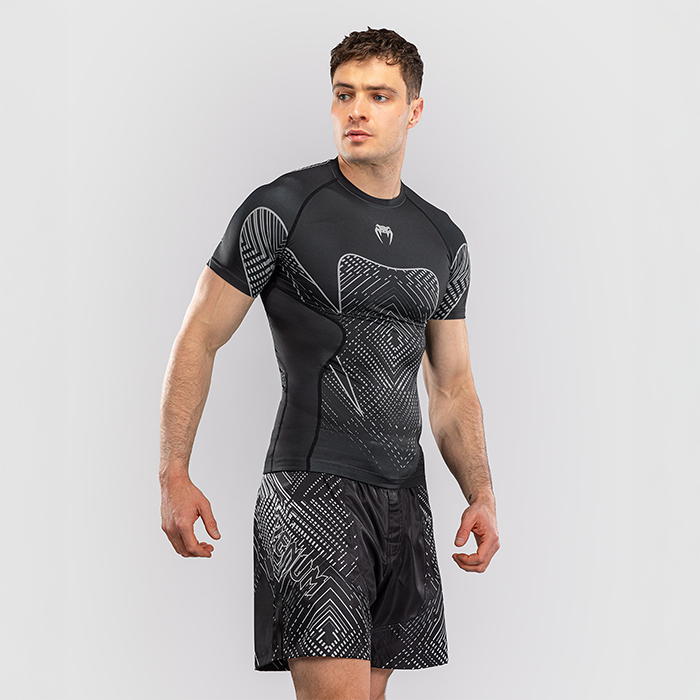 Venum Midnight Fury Kortermet Rashguard Svart Gr&aring; S&oslash;lv