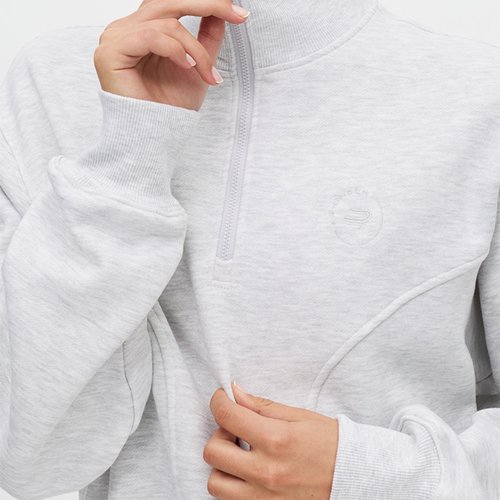 Base Half‑Zip Lys Gr&aring;