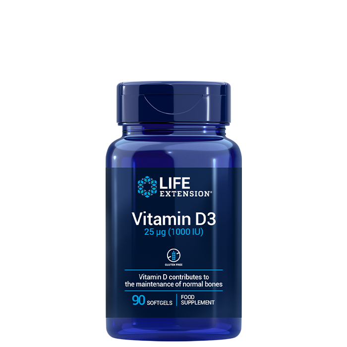 Vitamin D3, 90 softgels Life Extension