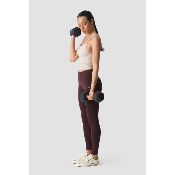 Smooth Seamless V-formede Tights Mid Rise Brun