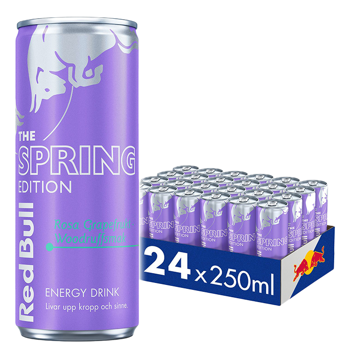 24 x Red Bull Energidrikk 250 ml Spring Edition Woodruff & Pink Grapefruit