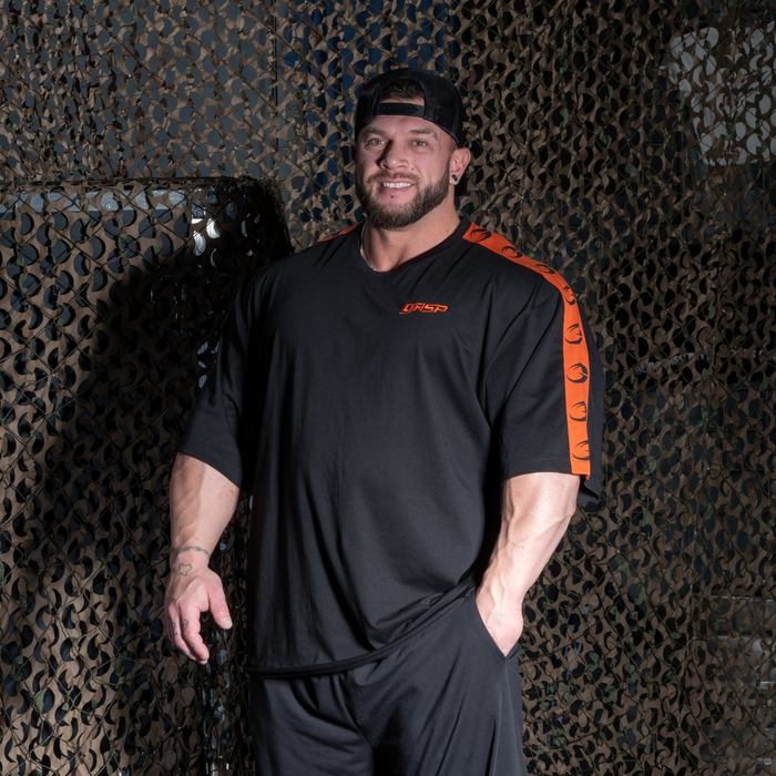Track Iron Tee, Black/Flame