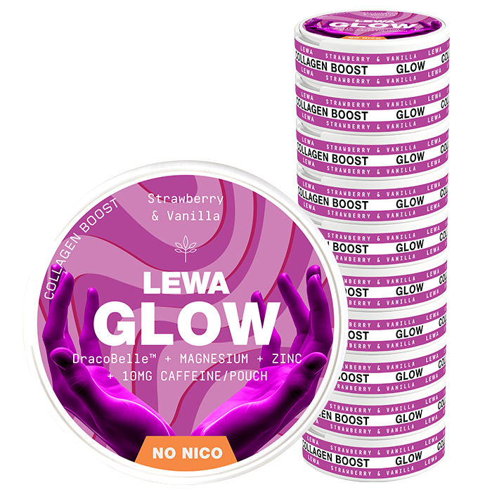 10 x LEWA Functional NoNico GLOW Jordb&aelig;r/Vanilje GLOW Strawberry/Vanilla