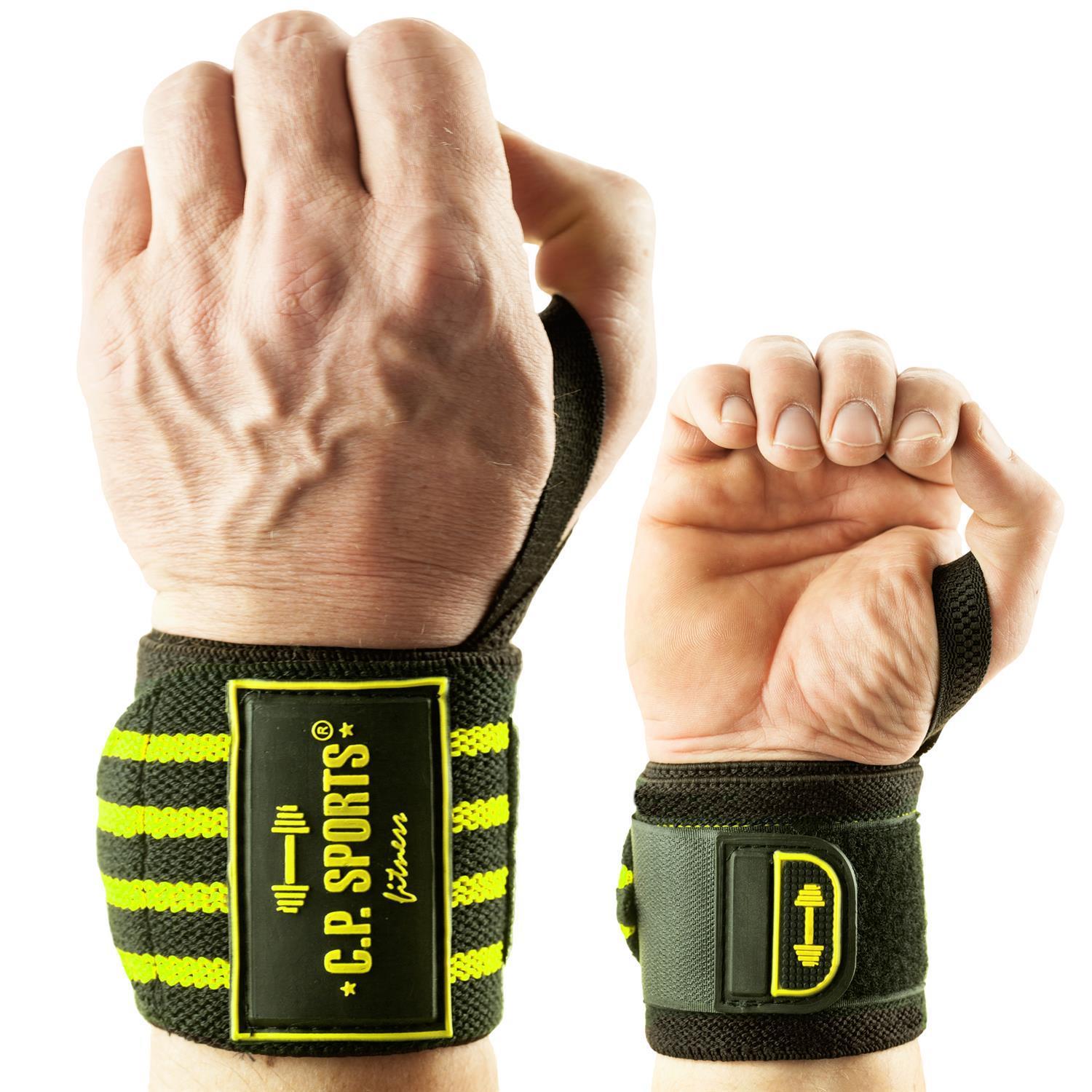 Strongman h&aring;ndleddslindringer 50 cm Svart Gul  