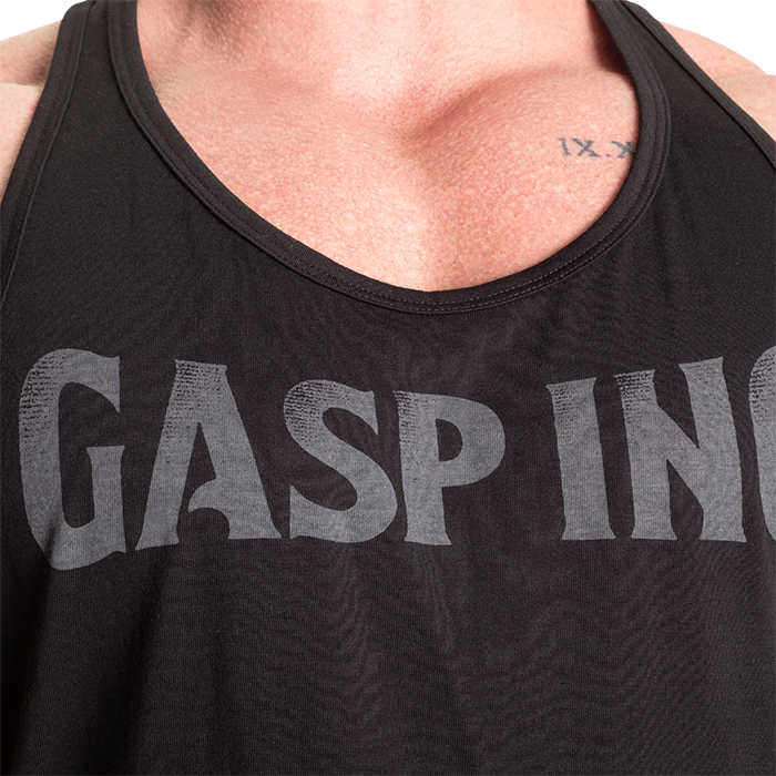Essential T-Back Linne Svart/Gr&aring;